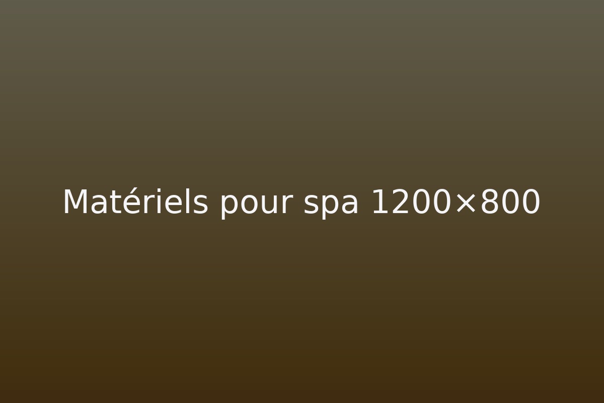 Matériels pour spa